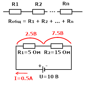 Последовательное соединение резисторов