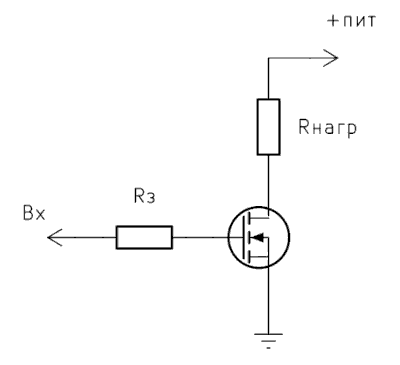 Схема ключа на полевом транзисторе