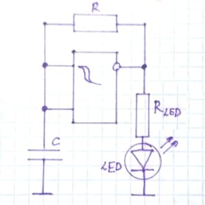 Схема генератора на элементе 2И-НЕ с триггером Шмитта