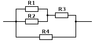 Пример сложного соединения резисторов