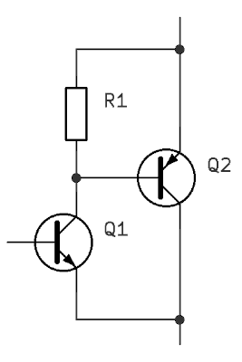 Составной транзистор, схема Шиклаи