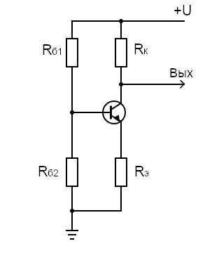 Схема транзисторного каскада с общим эмиттером