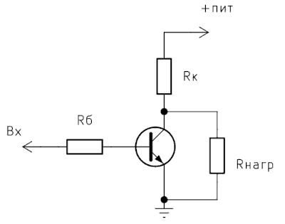 Схема ключа с инверсией сигнала