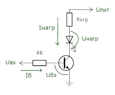 Расчёт транзисторного ключа